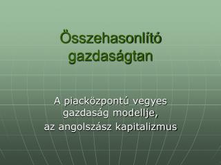 Összehasonlító gazdaságtan
