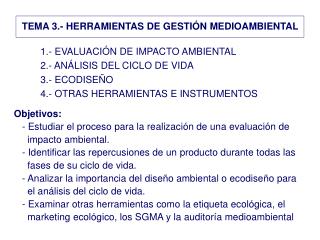 TEMA 3.- HERRAMIENTAS DE GESTIÓN MEDIOAMBIENTAL