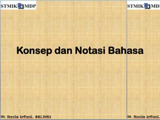 Konsep dan Notasi Bahasa