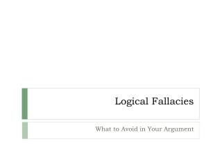 Logical Fallacies