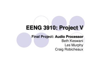 EENG 3910: Project V