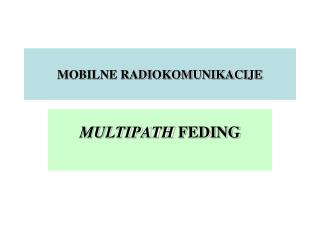 MOBILNE RADIOKOMUNIKACIJE