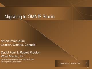 Migrating to OMNIS Studio