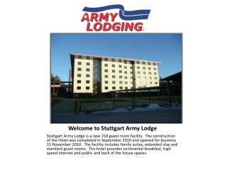 Welcome to Stuttgart Army Lodge
