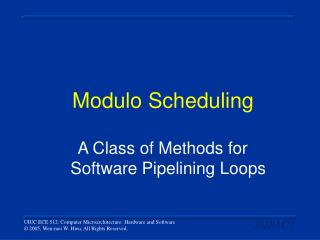 Modulo Scheduling