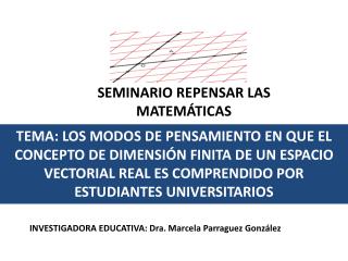 SEMINARIO REPENSAR LAS MATEM ÁTICAS