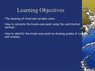 Learning Objectives