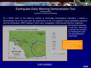 Up to 63 seconds of warning time to Caltech during the M w 7.8 ShakeOut Scenario!