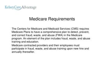 Medicare Requirements