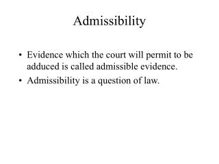 Admissibility