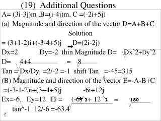 (19) Additional Questions