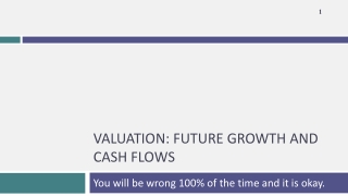 Valuation: future growth and cash flows