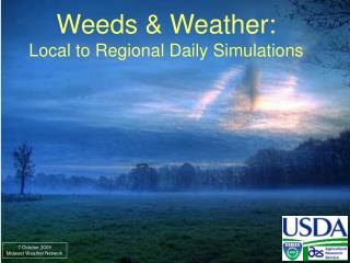 Weeds &amp; Weather: Local to Regional Daily Simulations