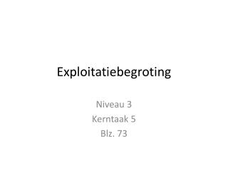 Exploitatiebegroting