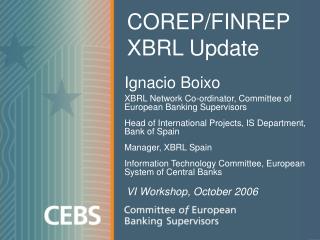 COREP/FINREP XBRL Update