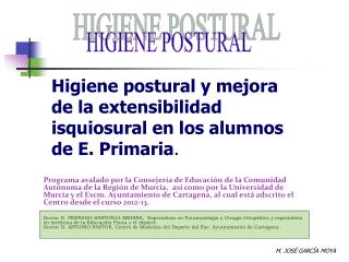 Higiene postural y mejora de la extensibilidad isquiosural en los alumnos de E. Primaria .