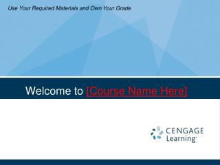 Welcome to [Course Name Here]