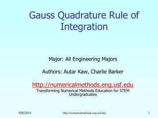 Gauss Quadrature Rule of Integration