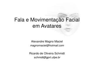 Fala e Movimentação Facial em Avatares