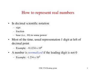 How to represent real numbers