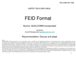 FEID Format