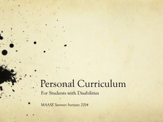 Personal Curriculum