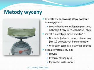 Metody wyceny