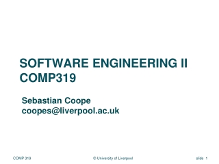 SOFTWARE ENGINEERING II COMP319