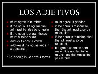 LOS ADJETIVOS