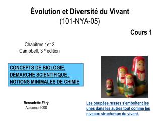 Évolution et Diversité du Vivant (101-NYA-05)