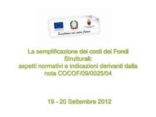 19 - 20 Settembre 2012