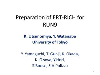 Preparation of ERT-RICH for RUN9