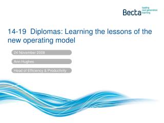 14-19 Diplomas: Learning the lessons of the new operating model