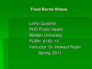 Food Borne Illness