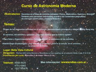 Curso de Astronomía Moderna