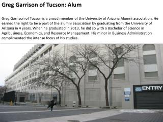 Greg Garrison of Tucson- Alum