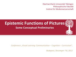 Epistemic Functions of Pictures Some Conceptual Preliminaries