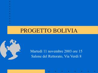 PROGETTO BOLIVIA