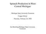 Spinach Production in West Central Michigan