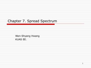 Chapter 7. Spread Spectrum