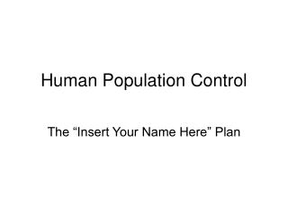 Human Population Control