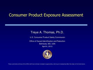 Consumer Product Exposure Assessment