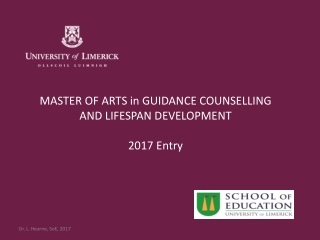 MASTER OF ARTS in GUIDANCE COUNSELLING AND LIFESPAN DEVELOPMENT 2017 Entry