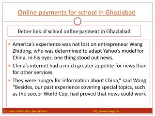 Useful information about online payment for school in Ghazia