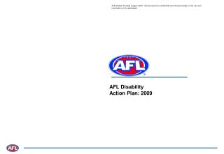 AFL Disability Action Plan: 2009