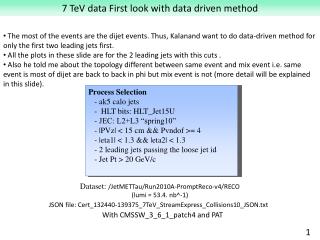 7 TeV data First look with data driven method