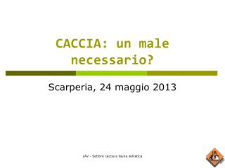 CACCIA: un male necessario?