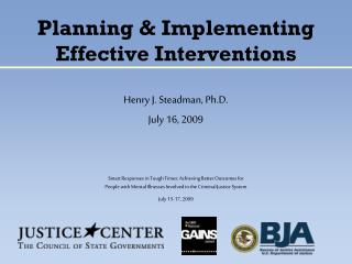 Planning &amp; Implementing Effective Interventions