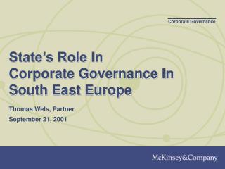 State’s Role In Corporate Governance In South East Europe