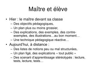 Maître et élève